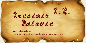 Krešimir Malović vizit kartica